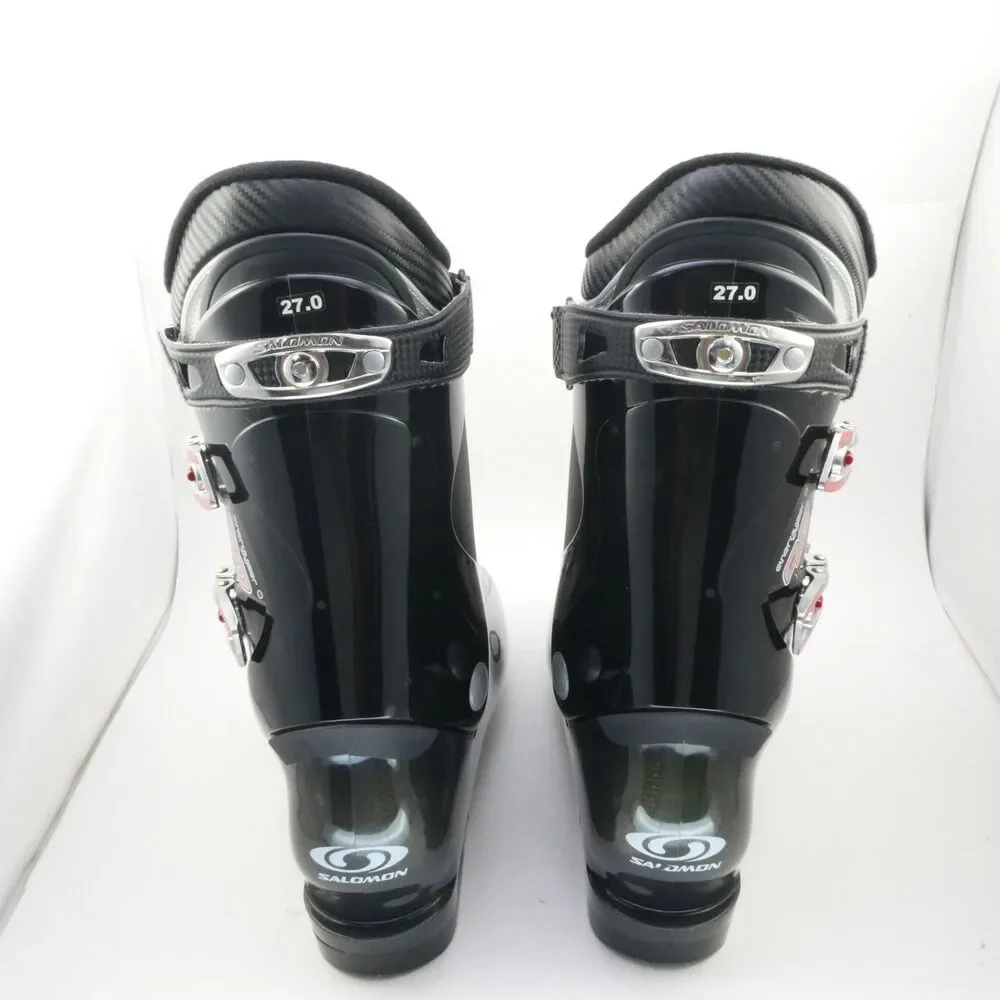 Salomon Impact 8 Ski Boots Black Size 27 Translucent Shell Red Buckle $635